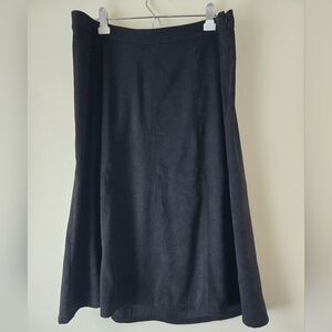 Cj banks, long skirt, flare, bell, a-line, size 14, suede look, black, charcoal